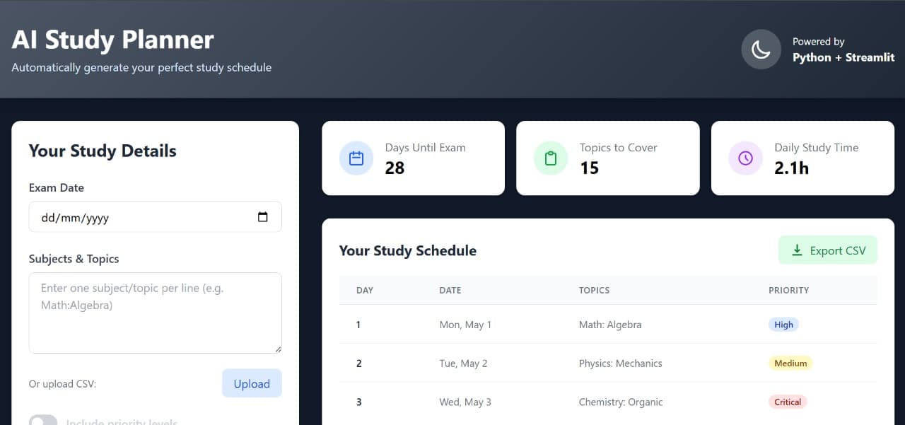 AI Study Planner